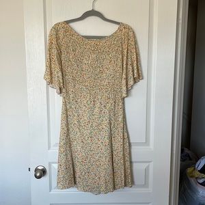 Free People Florence Floral Smocked Mini Dress, Sz L, Never Worn
